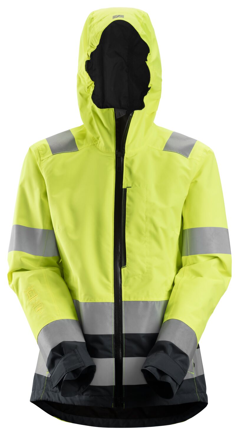 1347 | Snickers | AllroundWork Damen Hi-Vis wasserdichte Shell Jacke Kl. 3