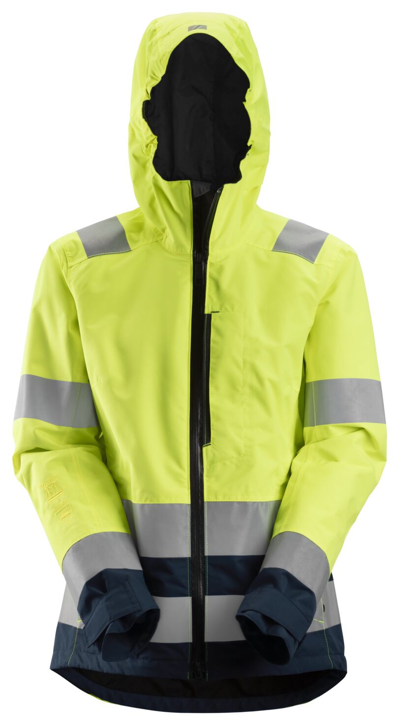 1347 | Snickers | AllroundWork Damen Hi-Vis wasserdichte Shell Jacke Kl. 3