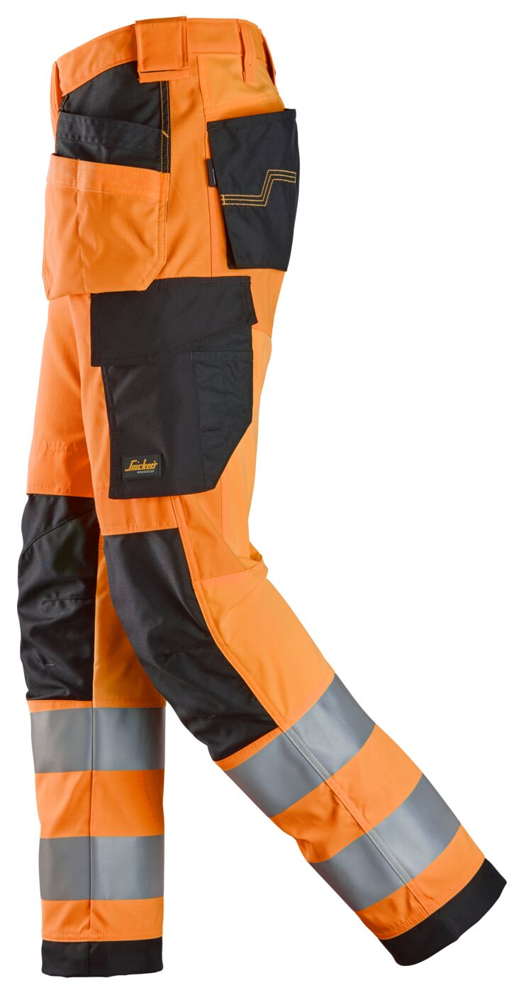 6238 | Snickers | Warnschutz Hose (High-Vis Kl. 2) mit Holstertaschen in Regular Fit