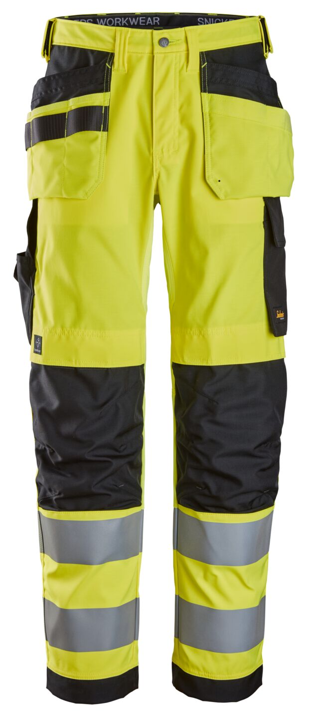 6238 | Snickers | Warnschutz Hose (High-Vis Kl. 2) mit Holstertaschen in Regular Fit