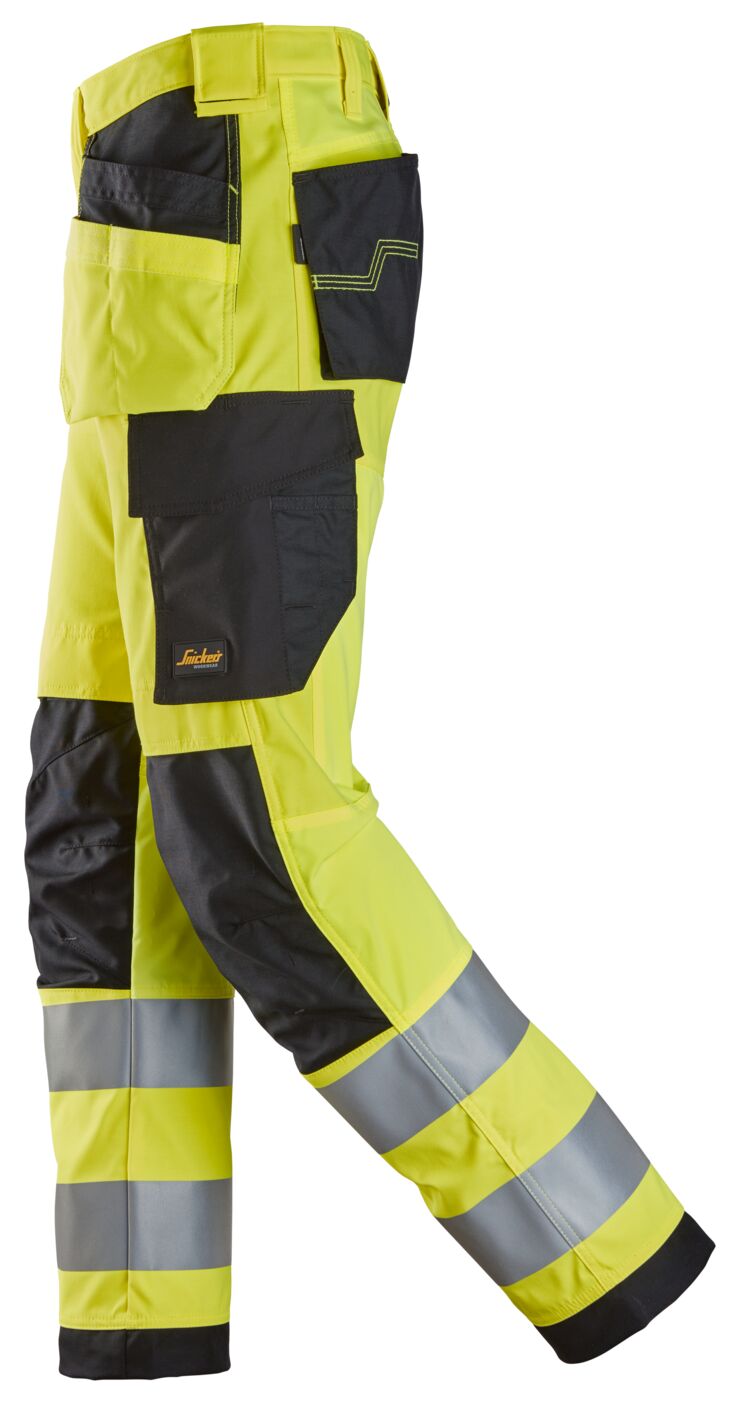 6238 | Snickers | Warnschutz Hose (High-Vis Kl. 2) mit Holstertaschen in Regular Fit