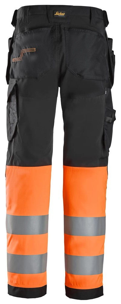 6239 | Snickers | Warnschutz Hose (High-Vis Kl. 1) mit Holstertaschen in Regular Fit