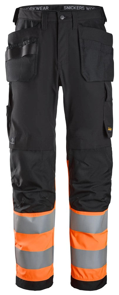 6239 | Snickers | Warnschutz Hose (High-Vis Kl. 1) mit Holstertaschen in Regular Fit