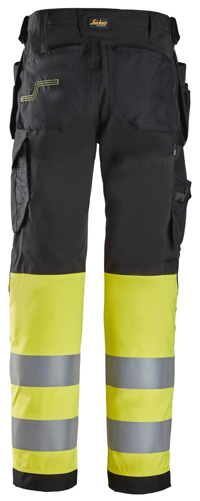 6239 | Snickers | Warnschutz Hose (High-Vis Kl. 1) mit Holstertaschen in Regular Fit