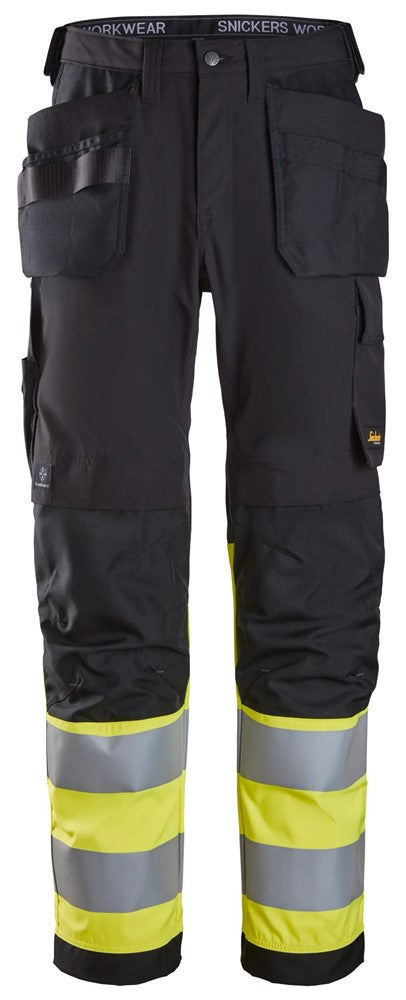 6239 | Snickers | Warnschutz Hose (High-Vis Kl. 1) mit Holstertaschen in Regular Fit