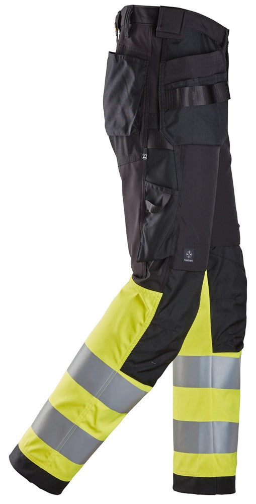 6239 | Snickers | Warnschutz Hose (High-Vis Kl. 1) mit Holstertaschen in Regular Fit