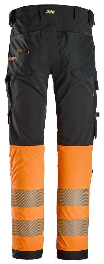 6335 | Snickers | Warnschutz 4-Wege Stretch Hose (High-Vis Kl. 1) in Slim Fit