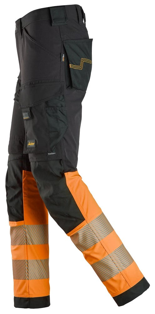 6335 | Snickers | Warnschutz 4-Wege Stretch Hose (High-Vis Kl. 1) in Slim Fit