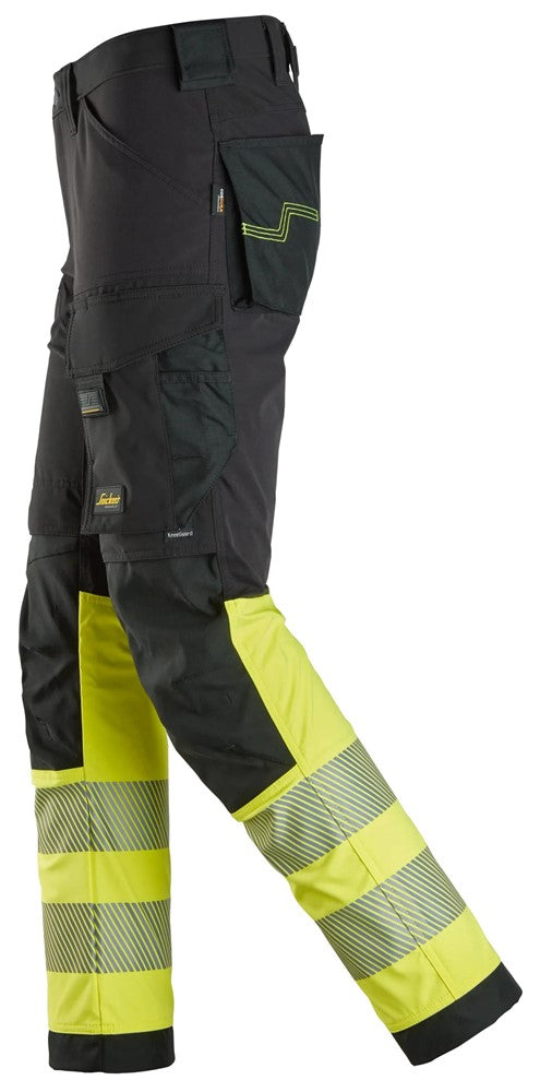 6335 | Snickers | Warnschutz 4-Wege Stretch Hose (High-Vis Kl. 1) in Slim Fit