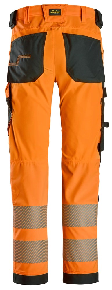 6336 | Snickers | Warnschutz 4-Wege Stretch Hose (High-Vis Kl. 2) in Slim Fit