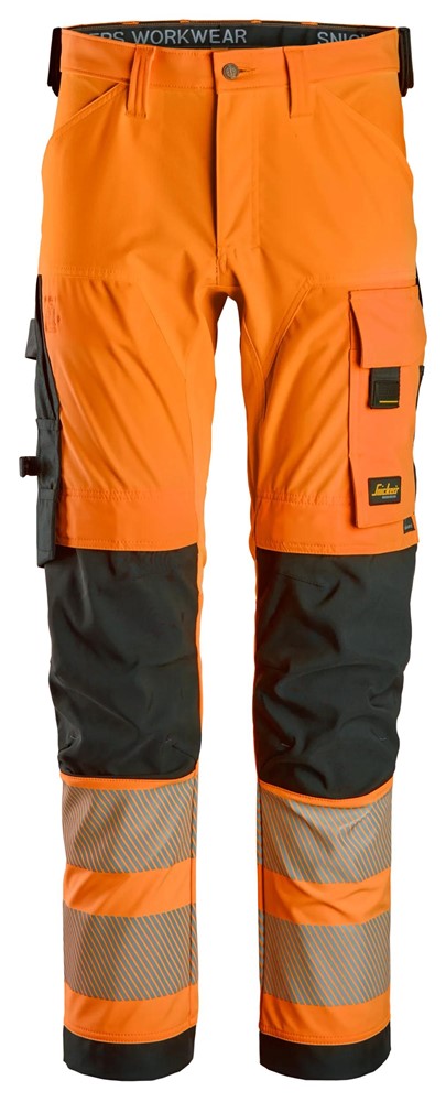 6336 | Snickers | Warnschutz 4-Wege Stretch Hose (High-Vis Kl. 2) in Slim Fit