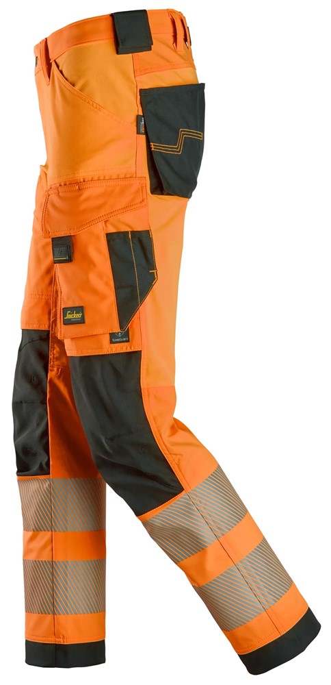 6336 | Snickers | Warnschutz 4-Wege Stretch Hose (High-Vis Kl. 2) in Slim Fit