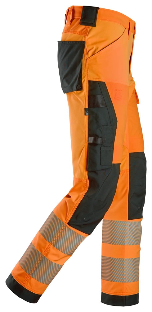 6336 | Snickers | Warnschutz 4-Wege Stretch Hose (High-Vis Kl. 2) in Slim Fit