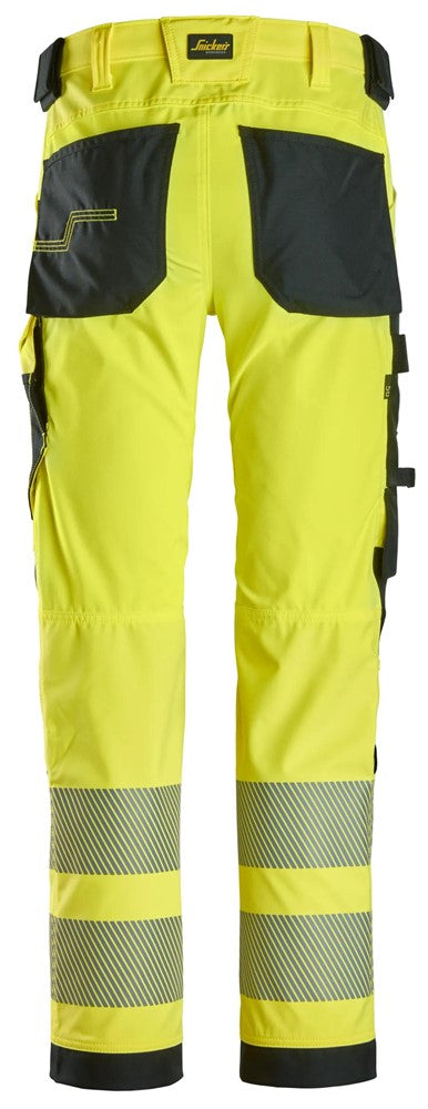 6336 | Snickers | Warnschutz 4-Wege Stretch Hose (High-Vis Kl. 2) in Slim Fit