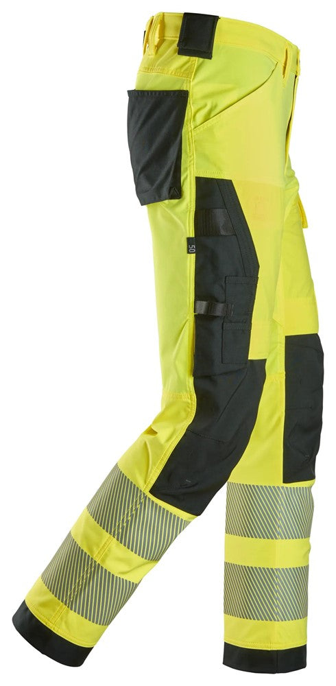 6336 | Snickers | Warnschutz 4-Wege Stretch Hose (High-Vis Kl. 2) in Slim Fit