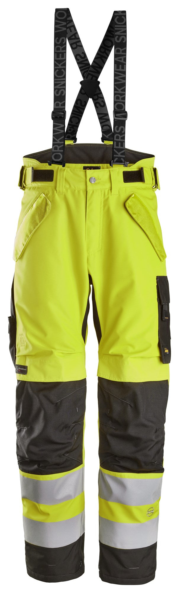 6630| Snickers | Warnschutz wasserdichte 2-lagige, leicht wattierte Hose, 37.5® (High-Vis Kl. 2)