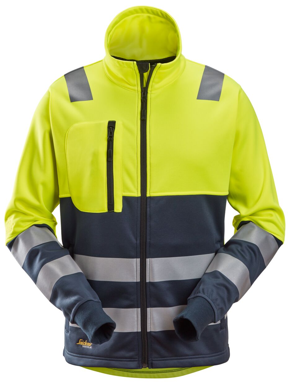 8035 | Snickers | Hi-Vis Fleece Jacke mit Reissverschluss Kl. 2